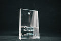 Clear acrylic recognition block placeholder