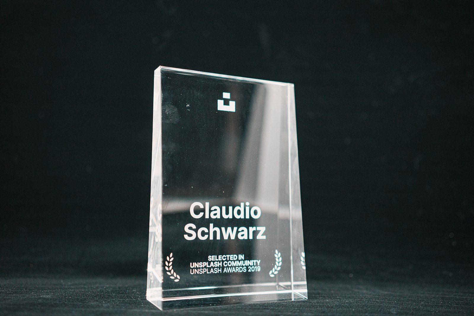 Clear acrylic recognition block placeholder