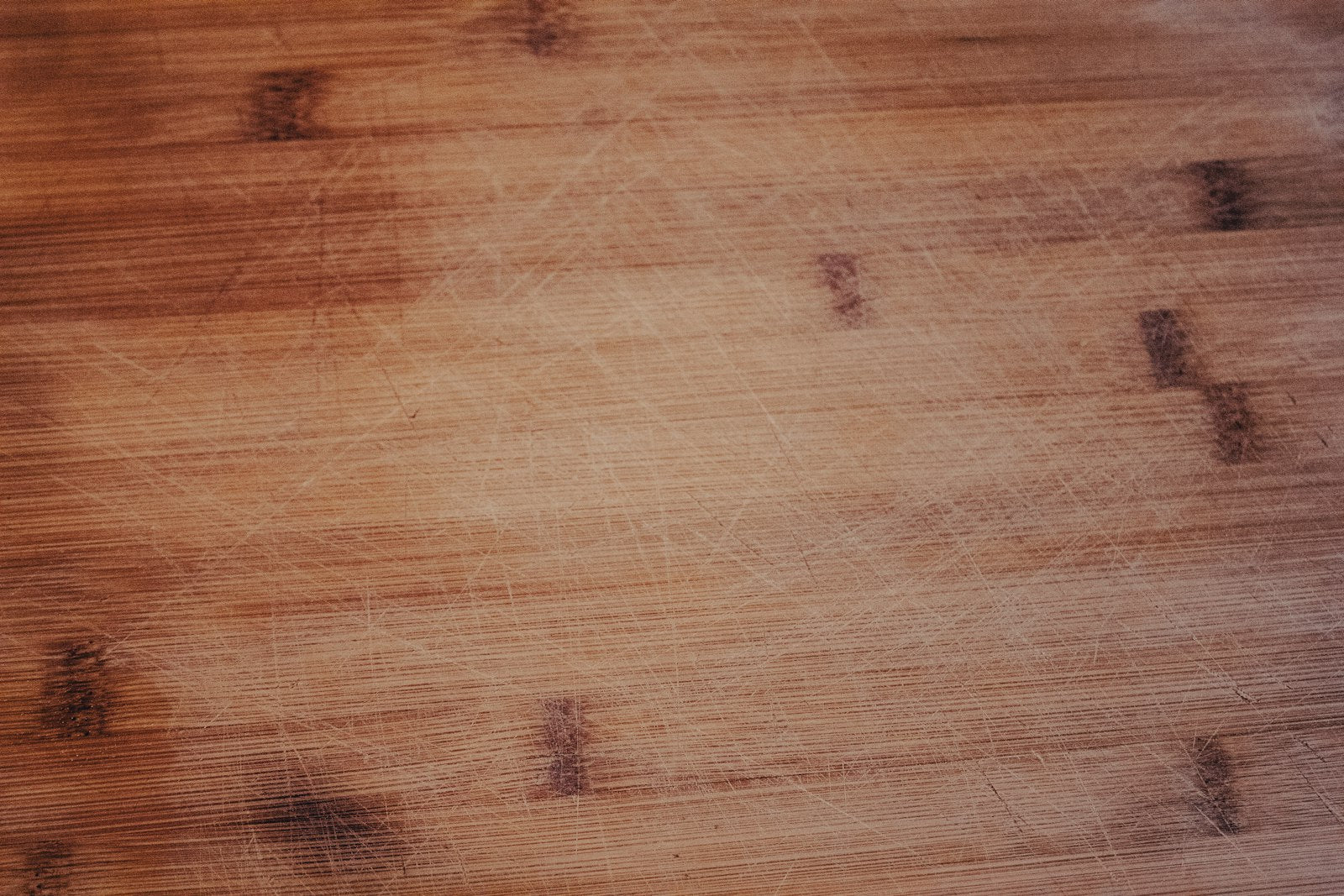 Bamboo cutting board flat lay